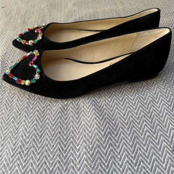 Jessica Simpson Pointed-Toe Heart Embellished Ballet Flats Size 6.5 - Picture 2 of 5